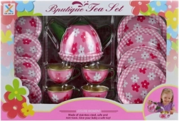 Set da tè in latta con fiori per bambini