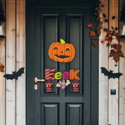 Decorazione di Halloween da appendere a forma di zucca 45 × 23 cm