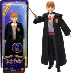 Bambola di Ron Weasley in costume da mago con bacchetta