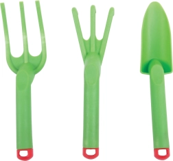 Set da giardinaggio in plastica verde