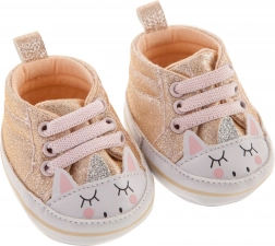 Antonio Juan 92004-10 Scarpine per bambola - sneakers dorate con unicorno