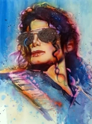 Pittura con diamanti – disegno di MICHAEL JACKSON 30 × 40 cm