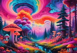Puzzle foresta di funghi 1000 pezzi
