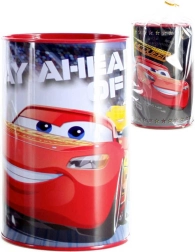 Salvadanaio metallico rotondo per bambini Cars 15 cm - 1 pezzo