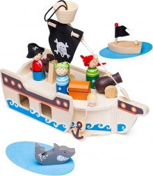 Nave pirata in legno con accessori di Bigjigs Toys