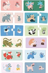 Puzzle in legno cuccioli e mamme Vilac