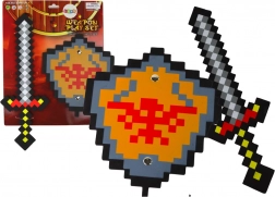 Set da cavaliere in schiuma con spada pixel e scudo