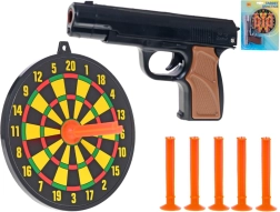 Pistola giocattolo con ventose e bersaglio 15 cm