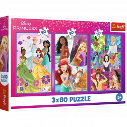 Puzzle 3x80 Disney Principesse Amiche Trefl