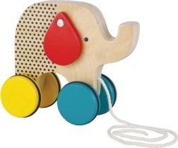 Petit Collage elefante di legno trainabile