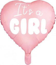 Palloncino in lamina It's a Girl cuore rosa 45 cm