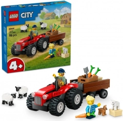 LEGO City Trattore rosso con rimorchio e pecore