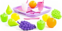 Set di frutta con stoviglie e vassoio per cucinetta dei bambini