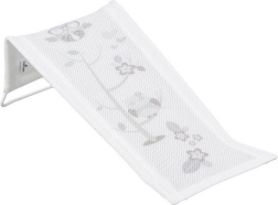 Lettino da bagno in tessuto con motivo gufo, bianco