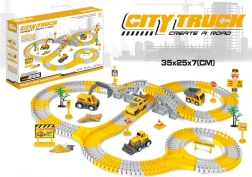 Set pista da corsa con veicoli da cantiere DIY, 255 pezzi
