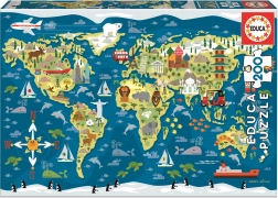 Puzzle Mappa del mondo EDUCA 200 pezzi