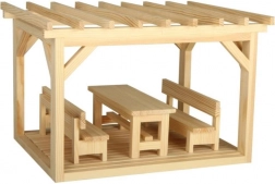 Mini pergola in legno kit di modellismo