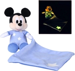 Copertina coccola in peluche Mickey Mouse che brilla al buio