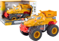 Macchinina fuoristrada dinosauro con trazione a frizione arancione