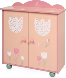 Armadio guardaroba in legno per bambole con accessori TULIPE