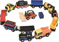Set di veicoli per pista ferroviaria per bambini 3+ con ganci magnetici, 19 pezzi