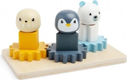 Piastra motoria in legno con animali artici