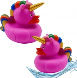 Paperella unicorno da bagno – rosa con criniera arcobaleno
