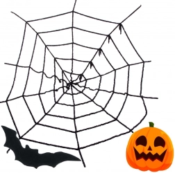 Ragnatela nera artificiale di Halloween – decorazione 90 × 90 cm