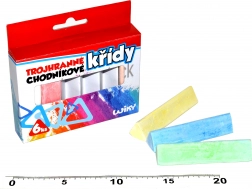 Gessetti da marciapiede colorati triangolari, 6 pz