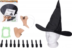 set costume da strega con cappello e accessori
