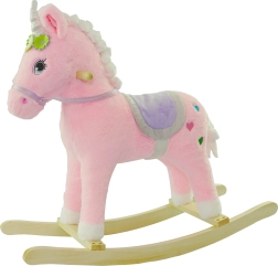 Unicorno a dondolo con effetti sonori – rosa (74 × 28 × 65 cm)