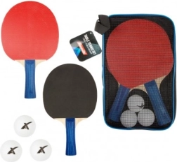 Set da ping pong con 2 racchette e 3 palline in custodia