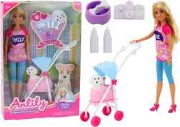 Bambola Anlily con cane nel carrello