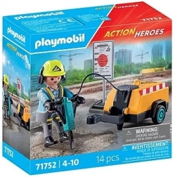 PLAYMOBIL ACTION HEROES operaio edile con martello pneumatico