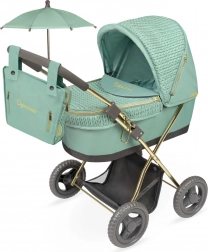 Passeggino pieghevole per bambole con parasole e borsa Capriccio 60 cm