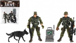 Set di figure militari con cane e accessori