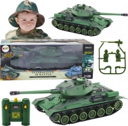 Carro armato militare RC verde con torretta rotante 1:28