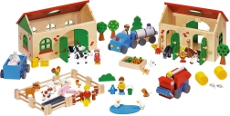 Fattoria in legno My Farm – set da gioco da 71 pezzi