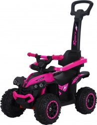 Bicicletta senza pedali per bambini con asta di guida BABY MIX Mega rosa