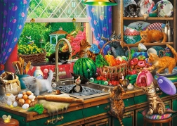 TREFL Puzzle Premium Plus: Tempo del tè con gattini birichini 1000 pezzi