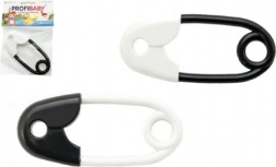 Sonaglio a forma di spilla da balia bianco e nero 12 cm