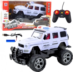 Auto fuoristrada della polizia radiocomandato RC 1:12 bianco