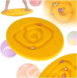 Tavola basculante per bambini con labirinto gialla