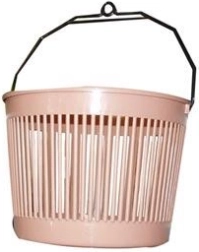 Cestino rotondo per mollette con occhiello 20 × 15 cm, plastica, mix di colori