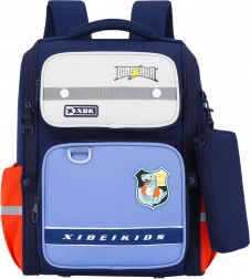 Zaino scolastico con dinosauri con cinturino pettorale 22L blu