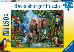 Puzzle Ravensburger Elefanti nell'oasi 150 pezzi