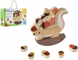 Bino gioco di equilibrio con scoiattolo in legno