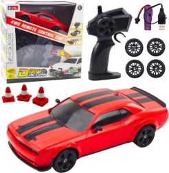 Auto RC drift 4WD con ruote intercambiabili – rosso