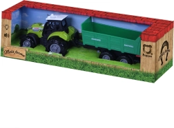 Trattore con suoni e luci con rimorchio verde