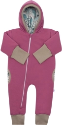 Tutina primaverile imbottita con cappuccio New Baby Spring rosa-viola